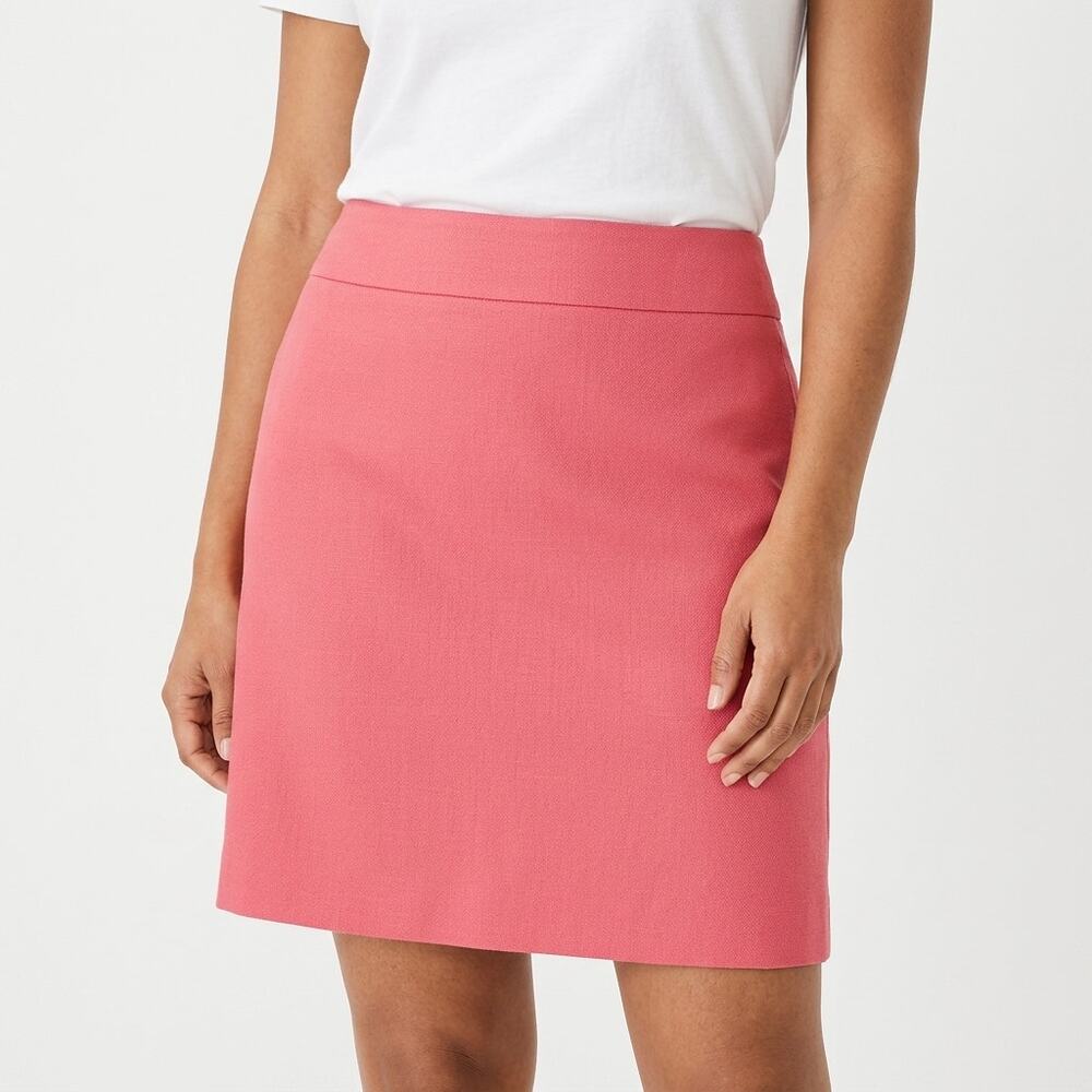 ANN TAYLOR LOFT PETITES Pink Textured Pencil Skirt Solid Regular Size 4P